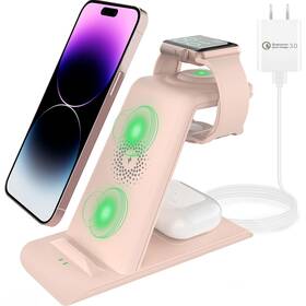 Jh12-a Hatalkin 3 In 1 Wireless Charging Station Compatible For Apple Products Multiple Devic
