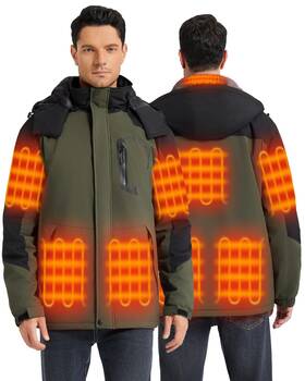 Q018 Hecusma Heated Jackets For Men With 18400mah 12v Battery Pack Included Mens J