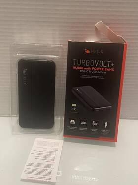 Ethpb10 Helix/retrak Power Bank 10000 With Usb-c And Dual Usb-a Ports Black Batteries