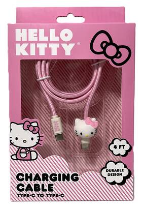 Hello Kitty 922346324789 Sanrio 4ft Pink Charging Cable Type-c To Nib New