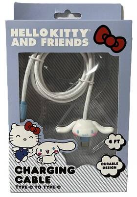 S0061524 Hello Kitty Nib Sanrio Cinnamoroll 4ft Charging Cable Type-c To Same Day