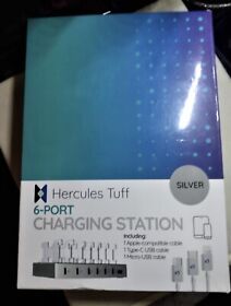 Ht-cs-6 Hercules Tuff Charging Station For Multiple Devices With 6 Usb Fast Ports New