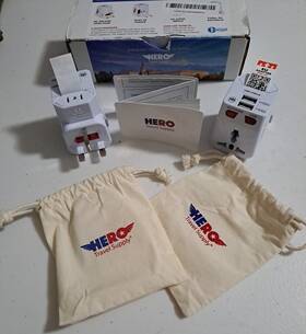 Hero Travel Supply 850033484946 Lot Of 2 Universal Adapter Usb Ports Power Plug Us Europe Uk Aus