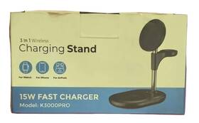 B0byns7vm3 Hevanto 3 In 1 Wireless Charging Stand For Iphone/apple Watch/airpod 15w Mag-safe Black