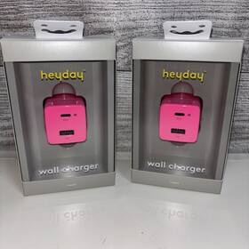 Heyday 085239775929 2-port Fast Charging 25w Wall Charger Dual Ports Neon Pink 2 Pack
