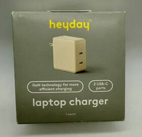 Heyday 195995589347 60w Usb-c Charger 2-port Gan Pd 3.0 Laptop Phone Ipad Charger. New Sealed