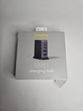 Heyday 197543409084 4 Port Charging Hub Vertical 2c 2a - Black Saffiano