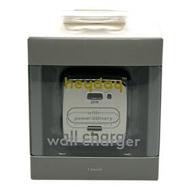 Heyday 198420076535 2 Port 40w 20w Per Usb-c Fast Charging Wall Charger Chrome New