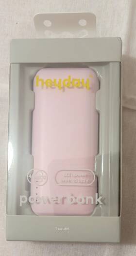 Heyday 198850196049 4000mah Power Bank - Light Pink Usb-c Cable Charge Indicator