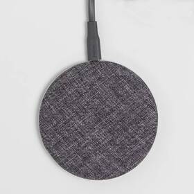 53741241 Heyday Qi Wireless Fabric Charging Puck - Gunmetal