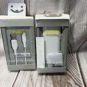 Heyday 818009028556 Power Bank White Brand New - 4000mah 3ft Usb To Lightning Cable Bundle