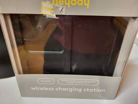 91907665680 Heyday 10w Qi Wireless Charging Station Phone/airpod - Black/wood