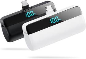 Hx45h9 Hhetp 2-pack Mini Portable Charger For Iphone 17/16 Series A-black White