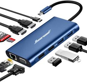 Ucn3270 Hiearcool Usb C Docking Station Dual Monitor 11 In 1 Triple Display La