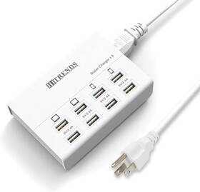 R03ht Hitrends Usb Charger 8 Ports Charging Station 60w/12a Multi Port White