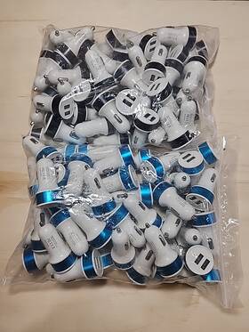 Us667gf Hizpo Lot Of 100 Dual Usb 2 Car Fast Charger Adapter Cigarette Lighter Socket