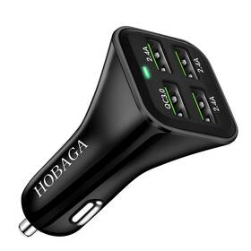 4u96a Hobaga Usb Car Charger Adapter Qc 3.0 Fast Phone 4-port Multi Black
