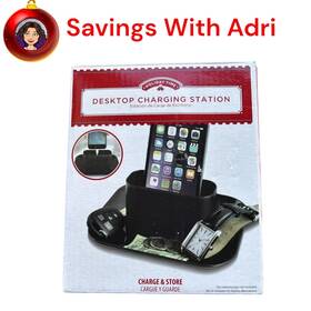 Holiday Time 638688547816 Smartphone Desktop Charging Station Holder Storage Tray Bin