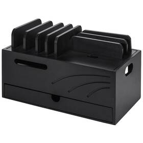 Ub041-ub059 Homde Natural Bamboo Charging Station Rack For Multiple Devices Cable Cord Manageme
