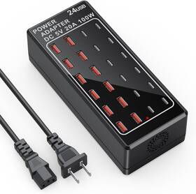Xld-838 Hongyee Usb Charger C Block 100w 20a 24 Port Multiple Black-24