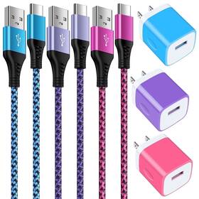 Hopepow 744110311372 Charging Block Type C Charger Fast 3pcs 6ft Usb Android