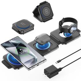 Gy-z12-1 Hostena Foldable 3 In 1 Wireless Charger For Samsung Multiple Devices Travel