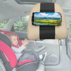 Zj-blk-s1 Htlakikj Phone Mount For Car Headrest Fits All 3.5-7 Inch Cell And Devices Silic