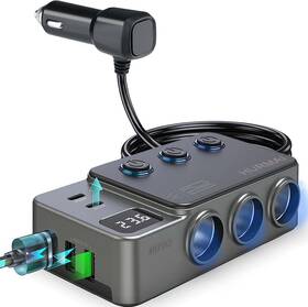 Gc06 Hurmai Cigarette Lighter Splitter 8 In 1 Car Adapter Pd 35w C