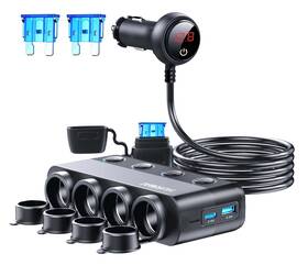 Hc75ad Hurmai Cigarette Lighter Splitter 216w 4 Socket Car Adapter Heavy