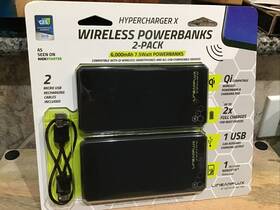 Gpx3bk-qi Hypercharge X Hypercharger Wireless Powerbank 6000mah 7.5watt 2pack New Sealed
