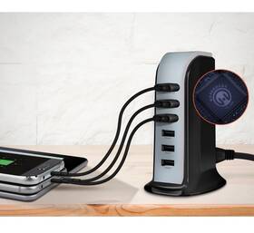 Hypergear 633755143007 Power Tower 6 High Speed Charging Station With Ports Black New