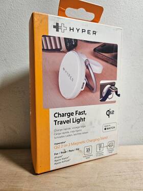 Hj3310whgl Hyperjuice 2-in-1 Wireless Charger Magnetic Stand Qi2 For Apple Hj3310 - Sealed