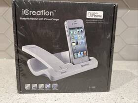 I-500 Icreation 793537306300 Bluetooth Handset With Iphone Charger New And Sealed 4s 4