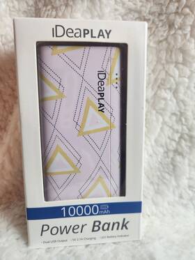 B100 Ideaplay 850638008387 10000mah Power Bank Battery Charger Dual Usb Port Arrow Pink