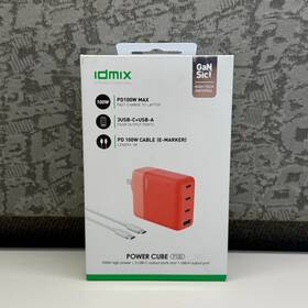Pq1002upro Idmix Power Cube P100 4-port 100w Gan Charger Block For Phone Tablet Laptop