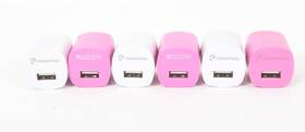 Iessentials 758302649914 Lot Of 6 Usb Wall Charger Pink White V5-1amp For Phones Ie-acpusb-pk