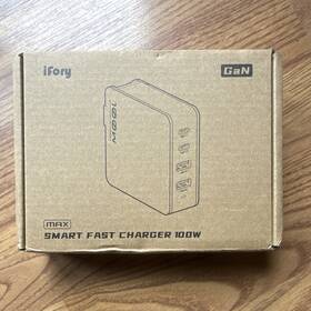 Mg100001 Ifory Gan 100w 4-port Fast Wall Charger 2 Usb-c Usb-a Brown