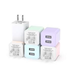 Igenjun 735373200435 6pack Usb Wall Charger 2.4a Dual Port Cube Power Plug Adapter Fa