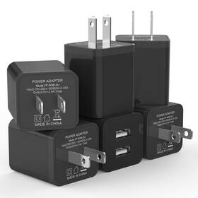 Igenjun 762817551471 6pack Usb Wall Charger 2.4a Phone Dual Port Cube Black