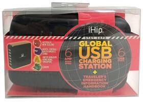 Ihip/zeikos Inc 817851058620 Global Usb Charging Station With 6 Ports And 4 International Adapter Plugs