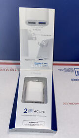 Ih-ct538w Ihome 2 Usb Port Ac Pro 3.4a Wall Charger With Folding Prongs