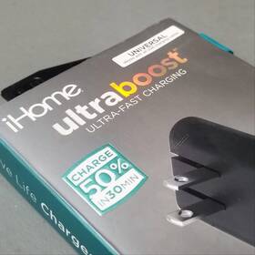Ihome 812350201767 Ultra Boost Ultra-fast Charging Pd 18w Slim Dual Port Wall Charger