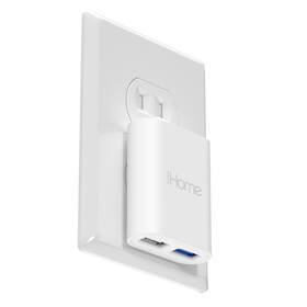 Ih-ct538w-pa Ihome 2-port Usb Wall Charger Dual Port Flat Plug Ac Adapter Travel Home