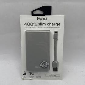 Ih-pp2004wg Ihome New Slim Charge 8 000 Mah Universal Rechargeable Battery Gray
