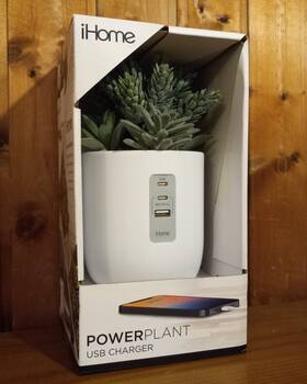 Ipp48 Ihome Nib Powerplant Multi Device Faux Succulent Decorative Charging Station