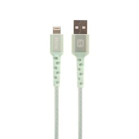 Ihome Nylon Braided Lightning To Usb Cable 6foot Mint Green