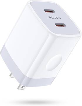 Pt-wc-32 Ihoto Usb C Charger Block 25w 2 Port Type Wall Fast Charging Dual White