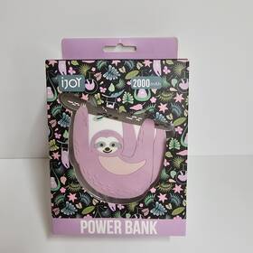 Ijoy 842700143485 Purple White Sloth Icon Animal Power Bank Battery For Phone Life 2000mah