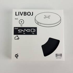 904.470.58 Ikea Livboj Wireless Charging Slim Pad Usb-c Wire Sold Separately Black