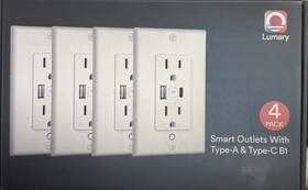 L-wosc-100 Ilintek Lumary Smart Usb Outlet With Type-c And Usb-a Ports Wifi In-wall - 15 Amp